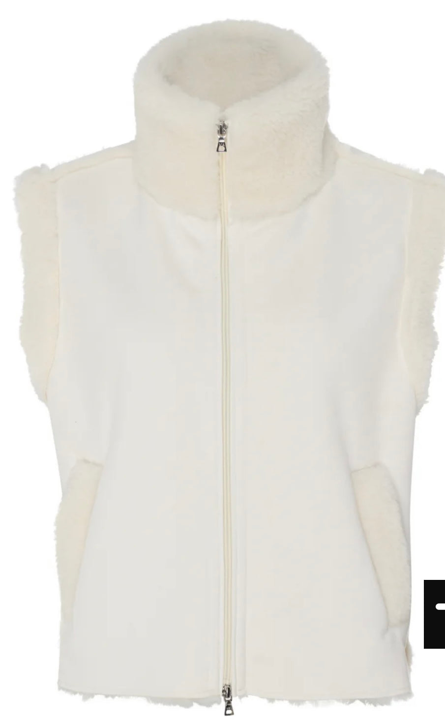 Faux fur vest in cream