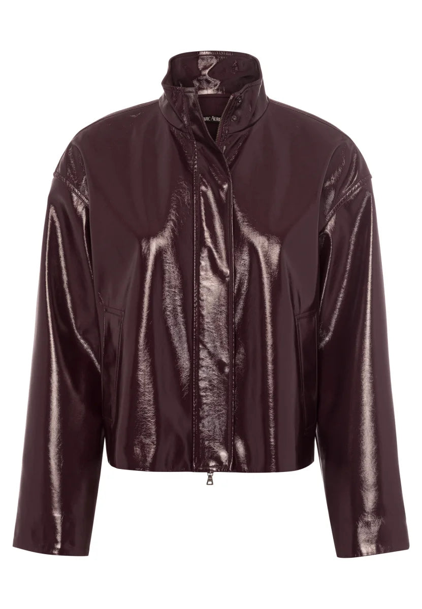 Jacket in vegan patent leather Bordeaux