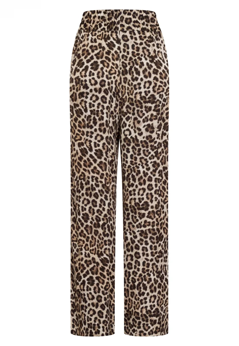 Pyjama trousers with leoprint and stripes