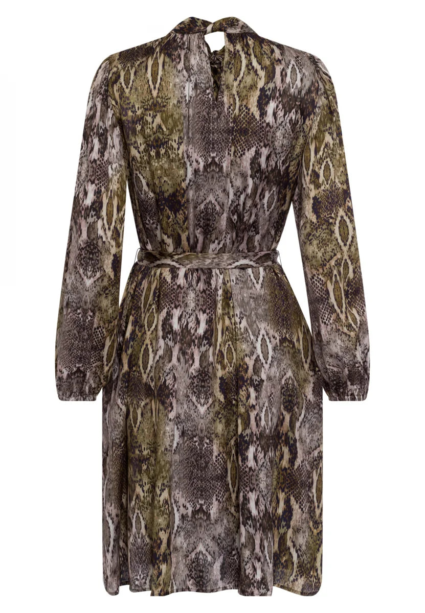 Snake Print Dress in khaki varied