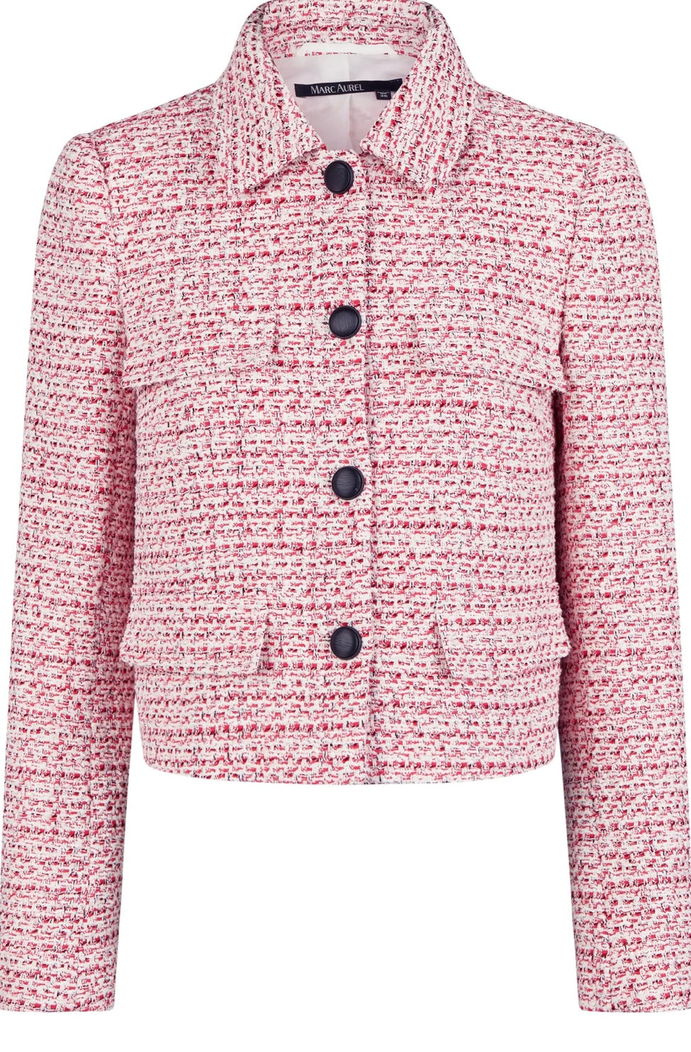 Tweed jacket with contrasting buttons