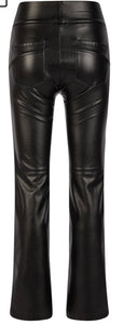 Flared trousers in vegan superstretch leather