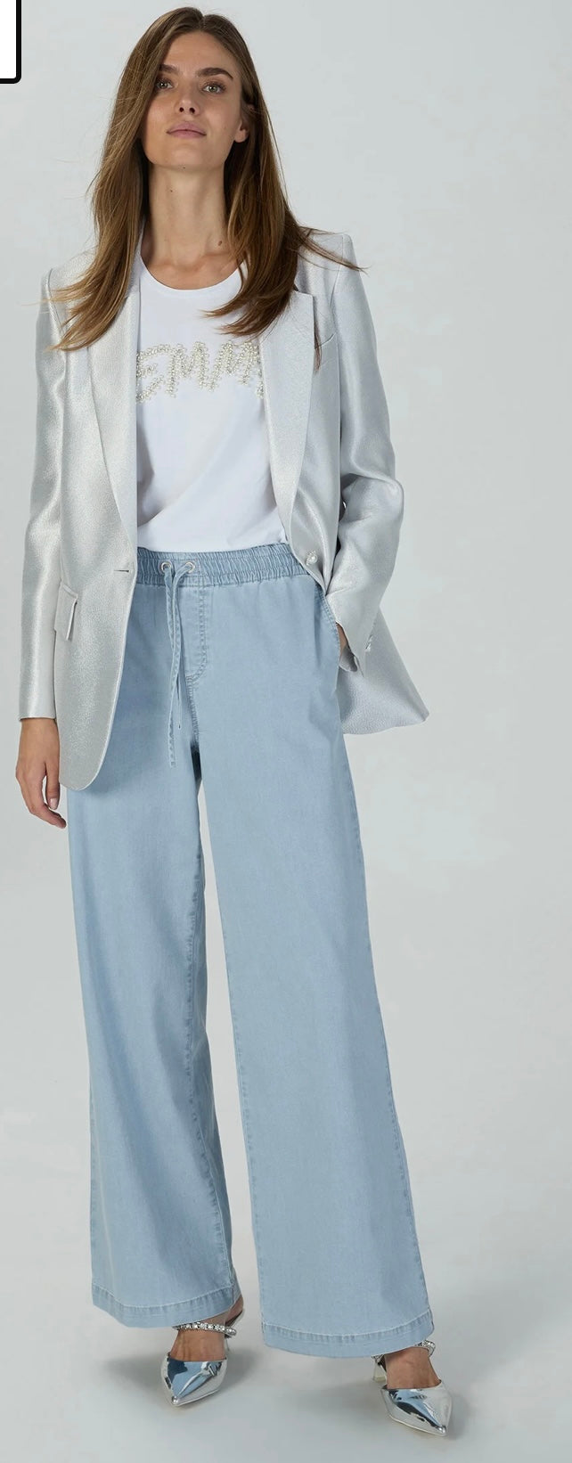 Blazer in silver brocade