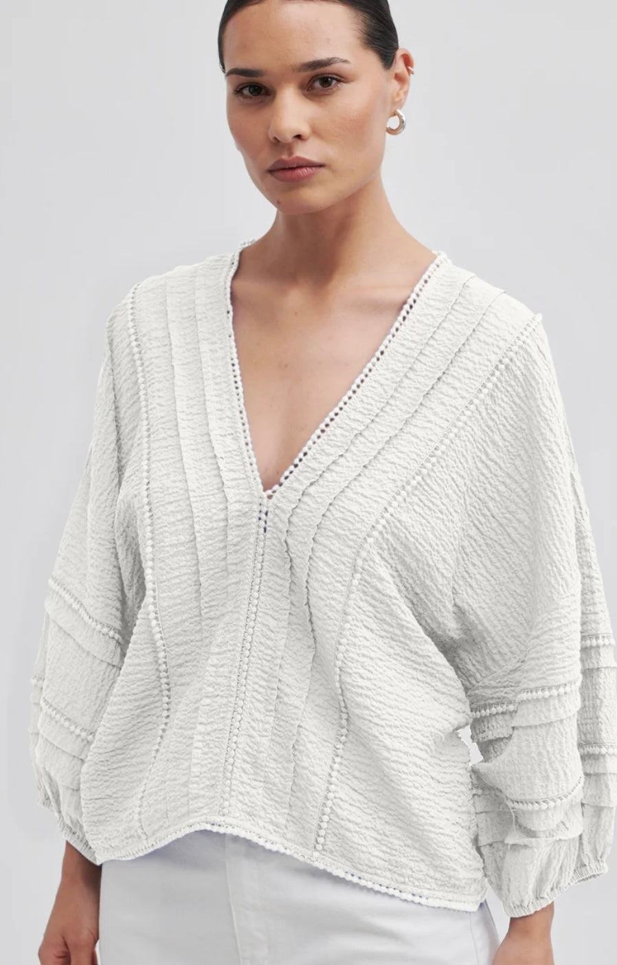 Mallani Blouse Snow White - Long sleeved blouses