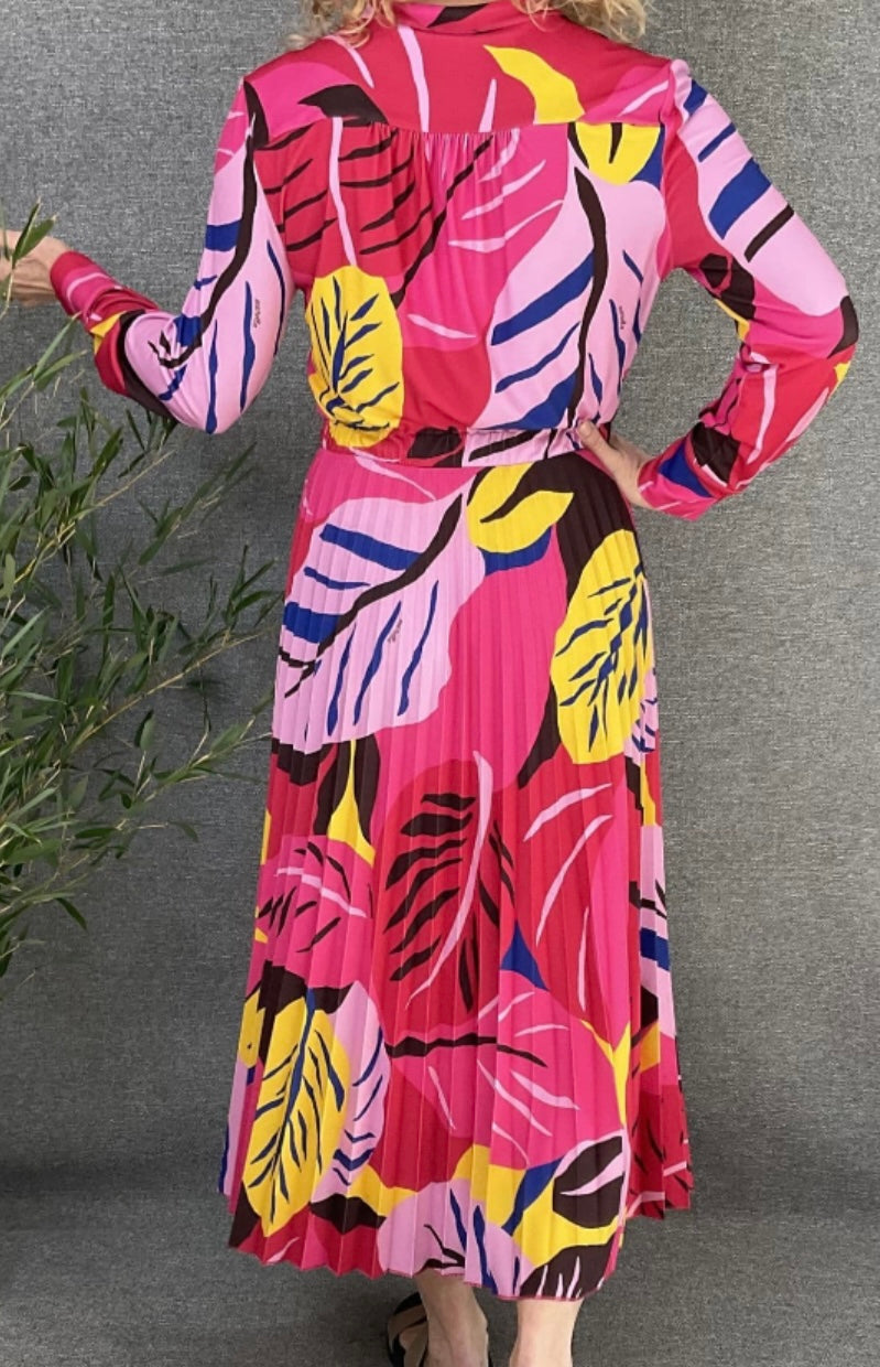 Silvano jersey dress in ruby tropical