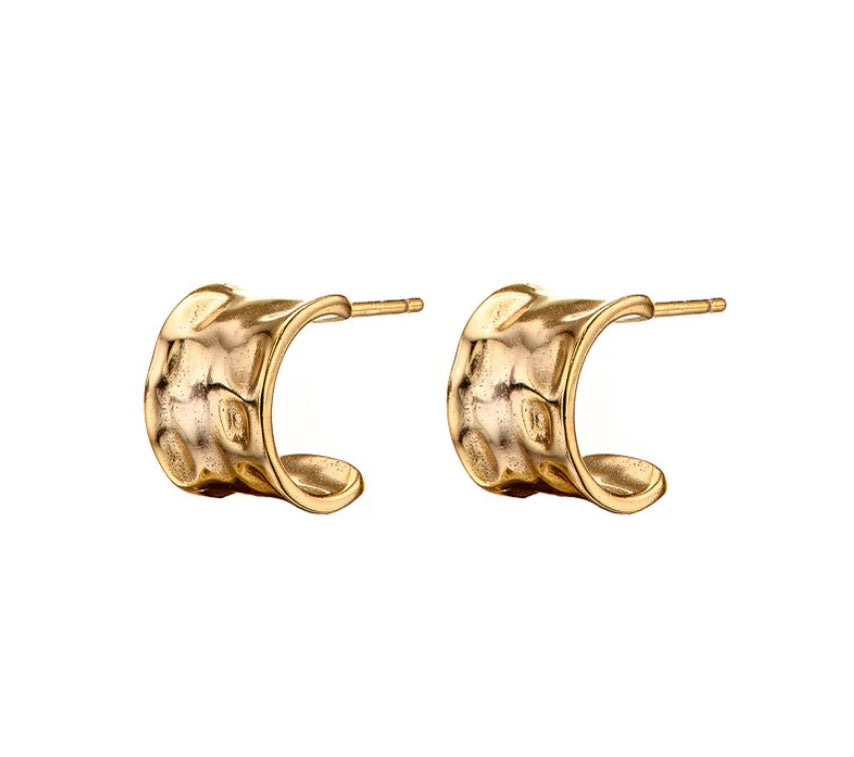 Gold Etruscan Hoop Earrings