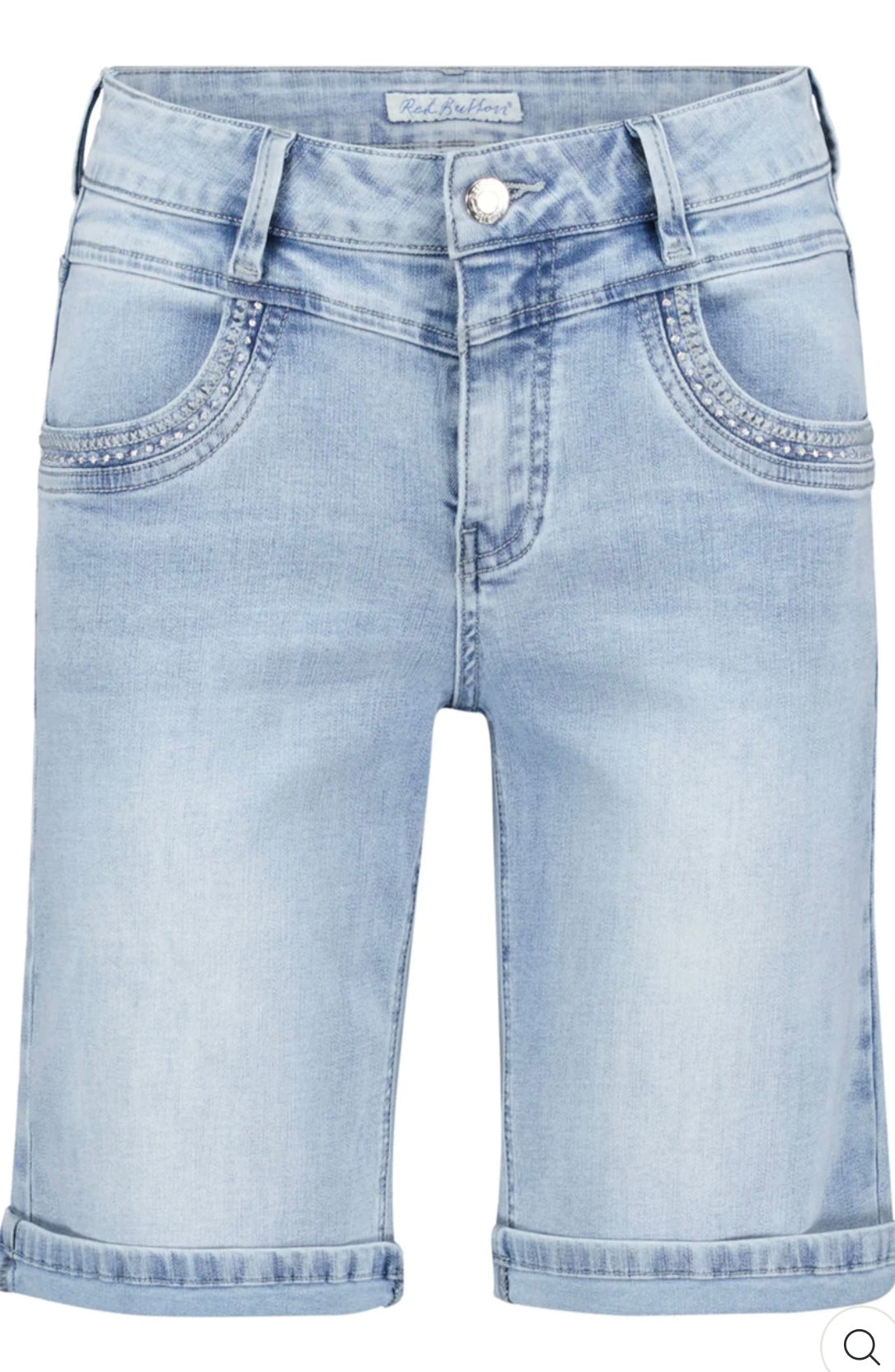 RED BUTTON SRB4217 SIENNA BLUE EMBROIDERED DENIM SHORTS