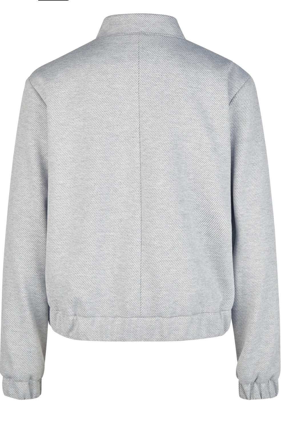 Twill-look jersey bomber jacket in medium grey melange varied