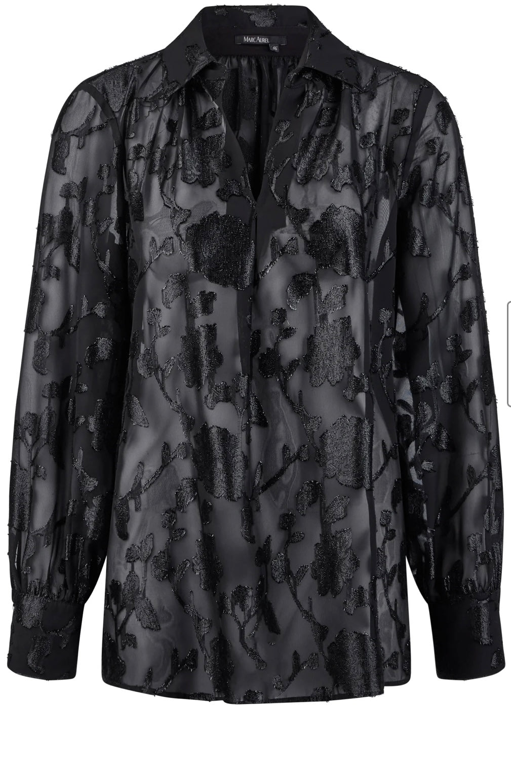 Metallic jacquard blouse