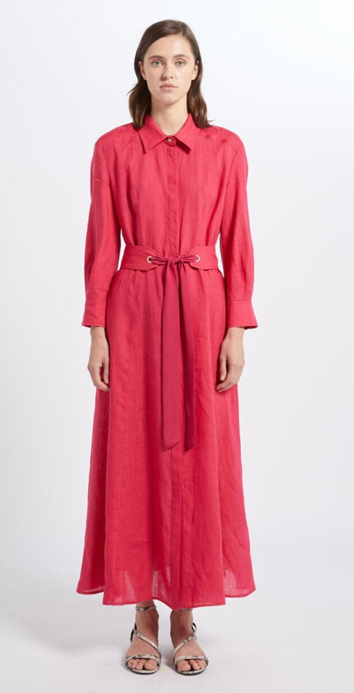 Estasi red linen dress