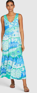 Jersey dress with tropical print