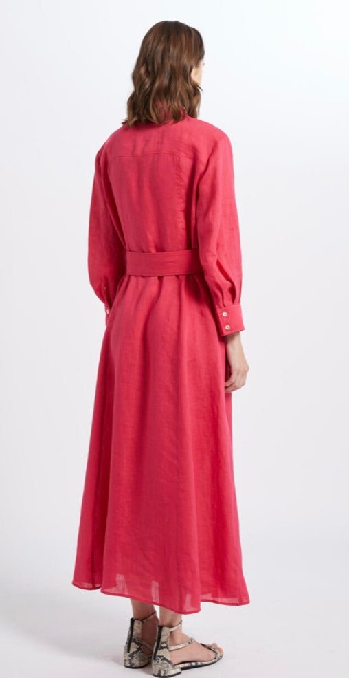 Estasi red linen dress