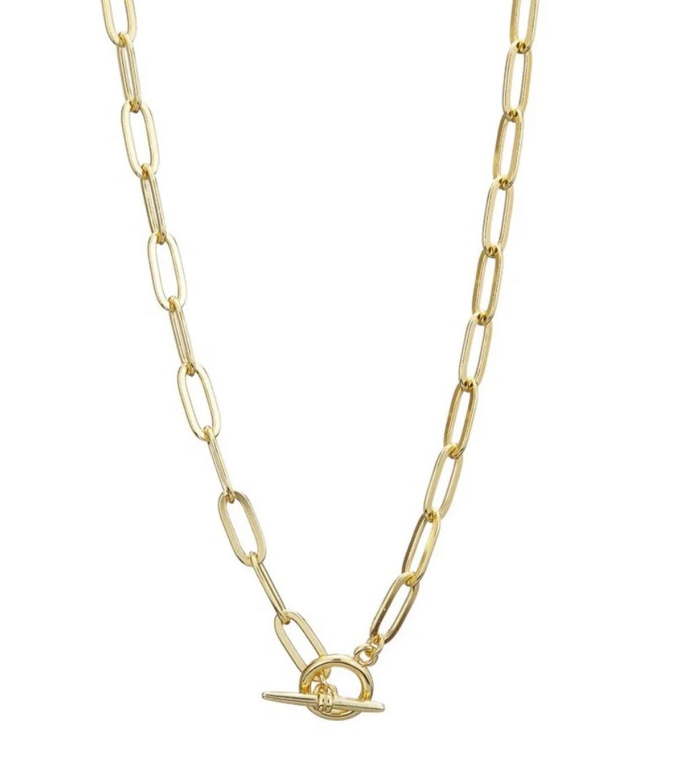 Gold Vermeil Link T-Bar Necklace
Length 46cm