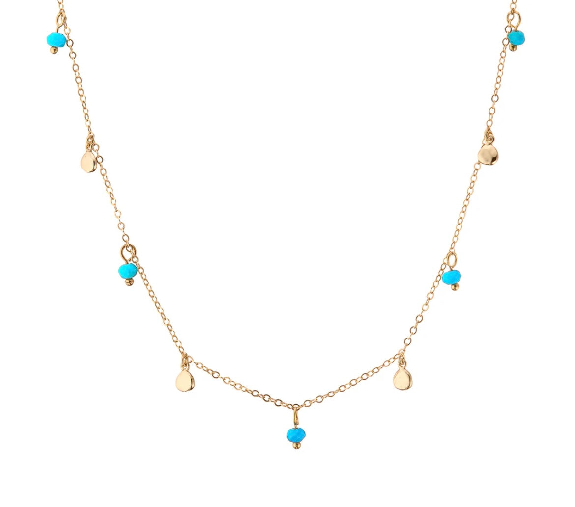 GOLD TURQUOISE DROPLET NECKLACE