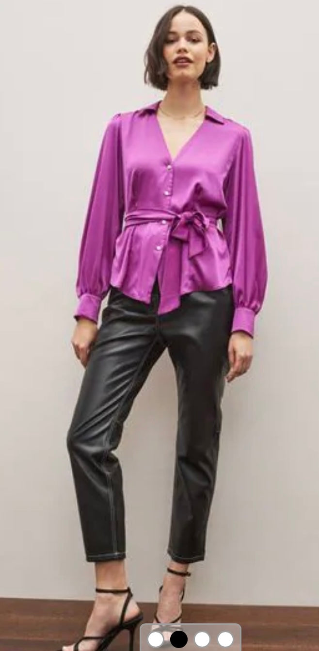 Magenta satin shirt