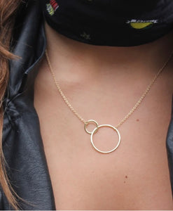 Gold Large 2 Circle Necklace