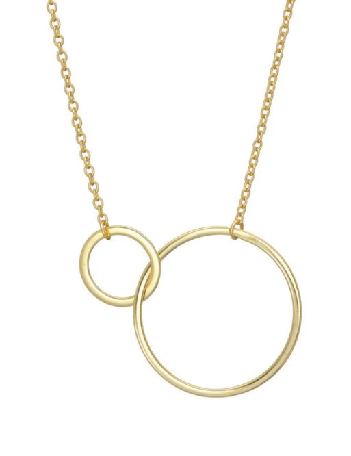Gold Large 2 Circle Necklace