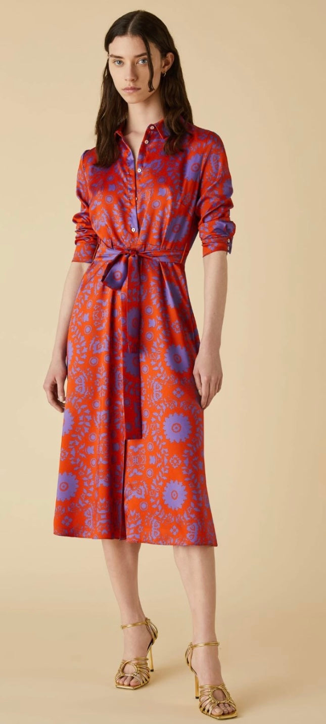 Patterened shirt dress