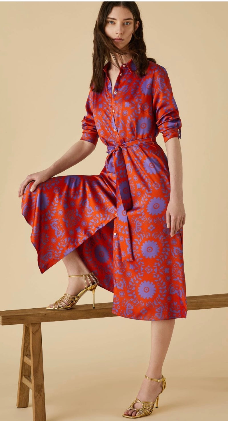 Patterened shirt dress