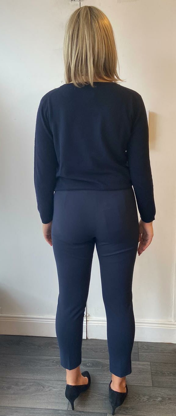 Navy jersey trouser