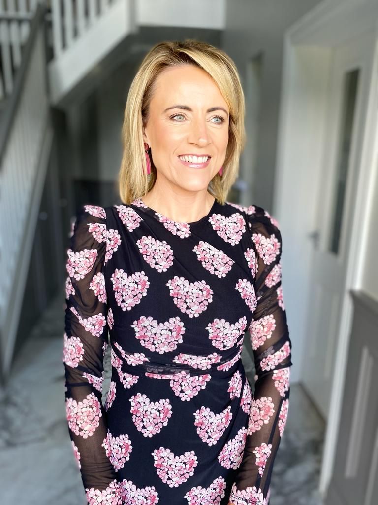 Bella dress black/Antique pink heartensia