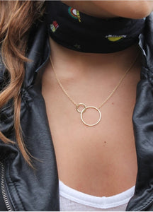 Gold Large 2 Circle Necklace