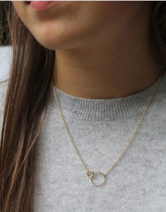 Gold Small Two Circle Necklace