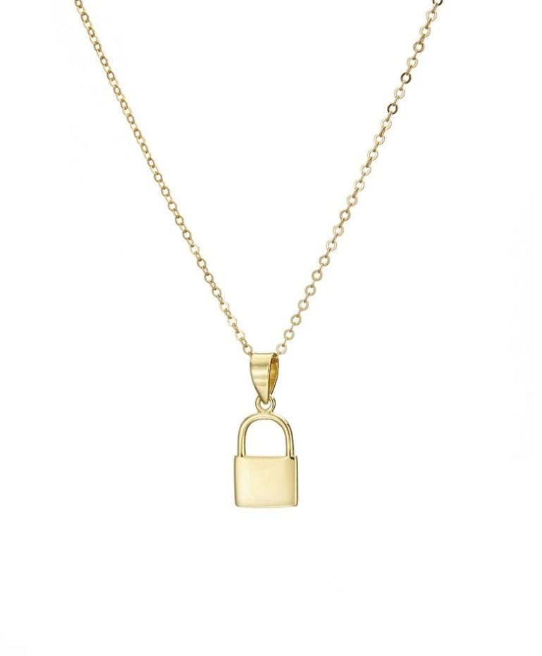Gold Padlock Necklace