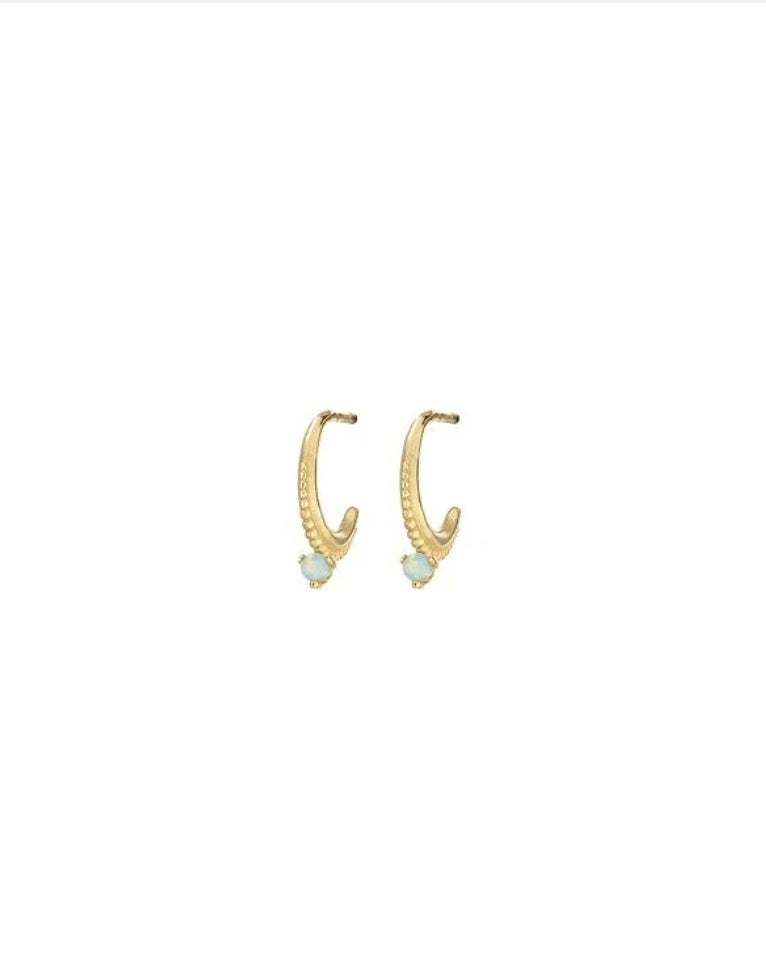 Gold Mini Opal Hoop
