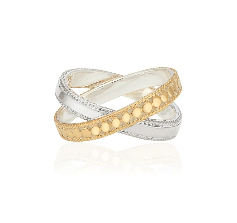 Anna Beck Classic Mixed Metal Cross Ring
