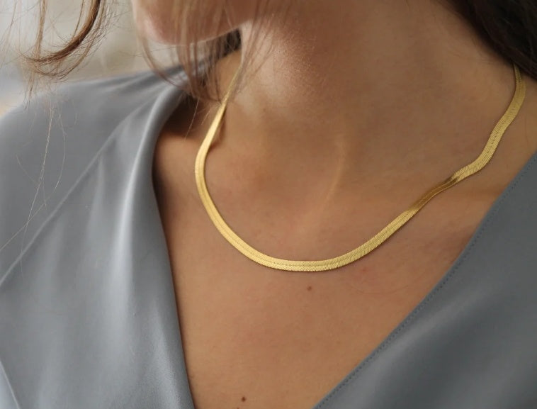 Gold Vermeil Flat Snake Chain