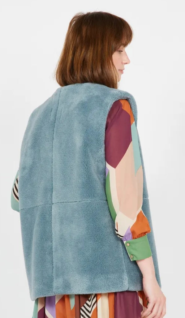 SUNCOO EDDY - Raw denim Sleeveless coat