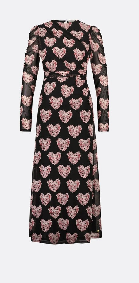 Bella dress black/Antique pink heartensia