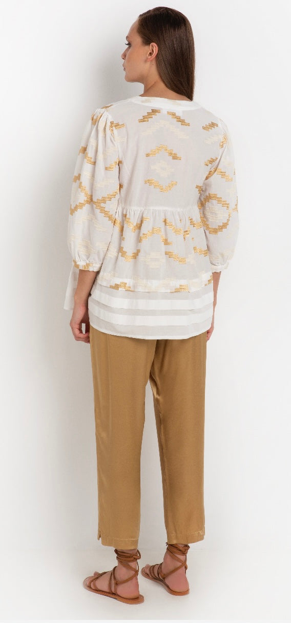 GREEK ARCHAIC KORI GOLD/WHITE TOP