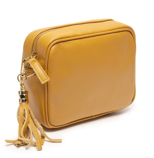 CROSSBODY MUSTARD (NAVY GOLD TRIM STRAP)