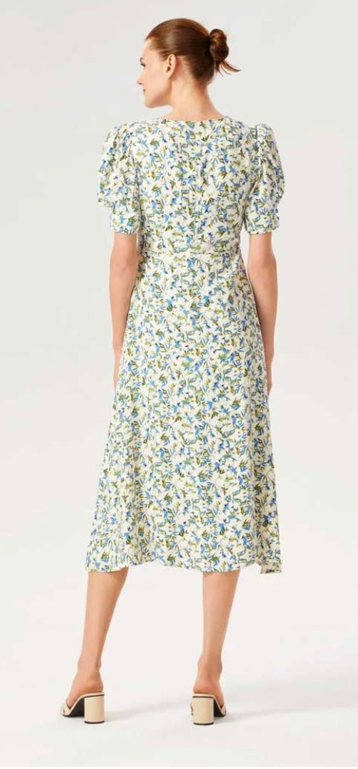 EXQUISE ELVAN BAMBOO PRINT MIDI DRESS