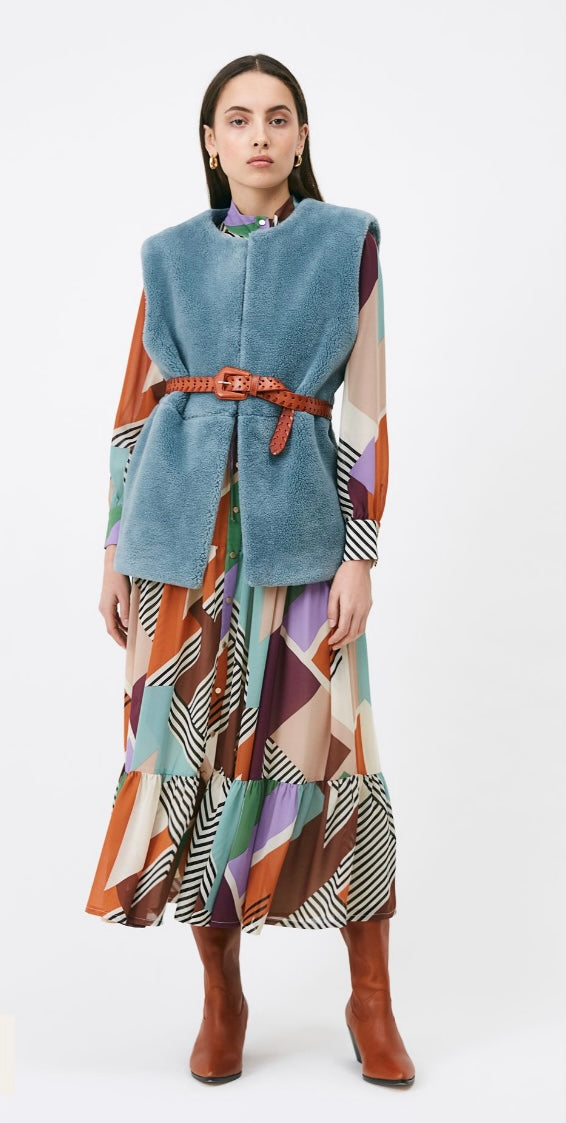 SUNCOO EDDY - Raw denim Sleeveless coat