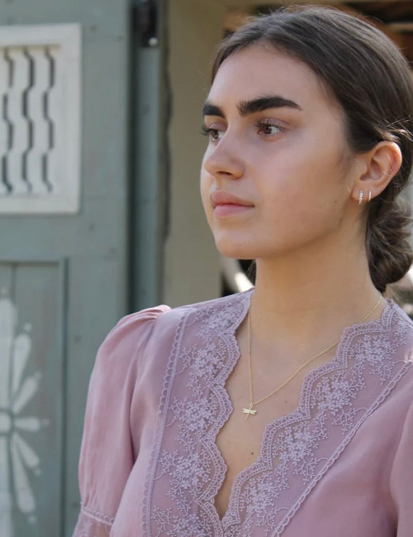GOLD DRAGONFLY NECKLACE