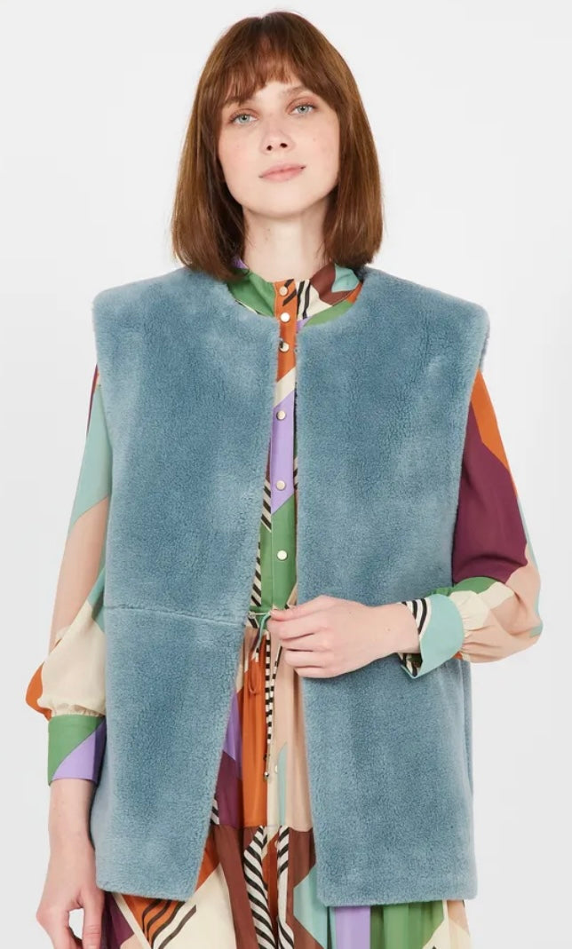 SUNCOO EDDY - Raw denim Sleeveless coat