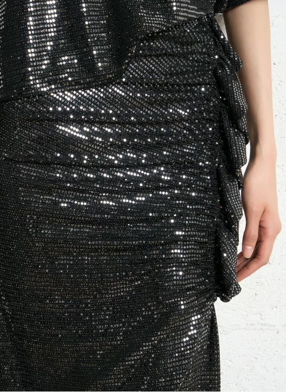 Suncoo
Asymmetrical sequin skirt - Silver – FLOR