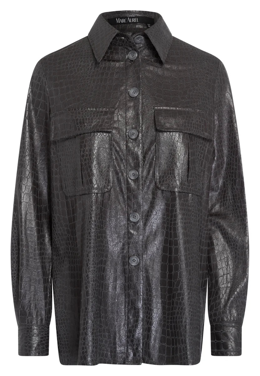Mid grey Reptile imitation overshirt