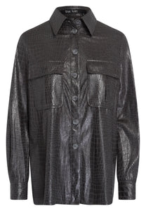 Mid grey Reptile imitation overshirt