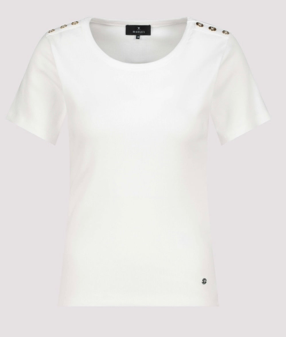 NEWT-SHIRT WITH BUTTON PLACKET
COLOR: Off-white