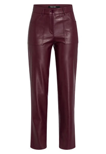 Leather-like trousers in light Bordeaux