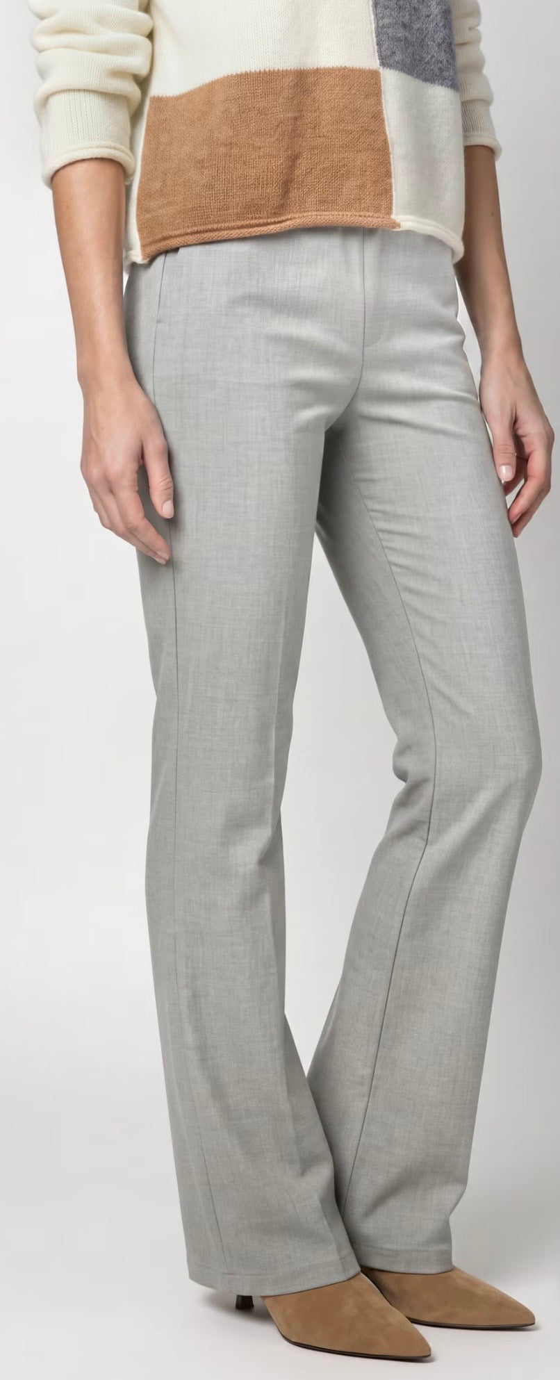 NEW WIDE LEG BUSINESS TROUSERS
COLOR: Light grey melange
