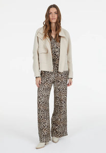 Pyjama trousers with leoprint and stripes
