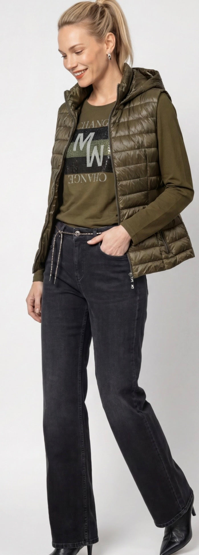 NEWLONG-SLEEVE SHIRT WITH DECORATIVE DETAILS
COLOR:Olive