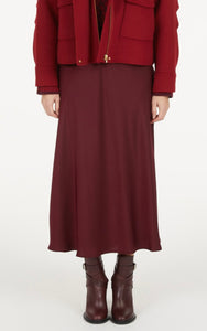 MIDI SKIRT - LIGHT BORDEAUX