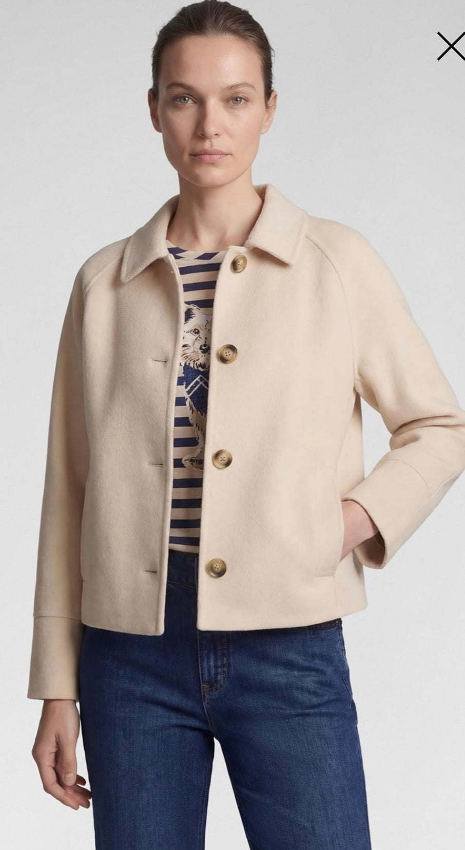 Rabe Button Up Wool Blend Jacket, Beige