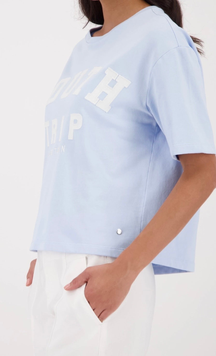 New short sleeved sweat shirt in light sky